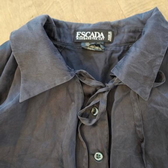 Escada Margaretha Ley LS Collared Button Closure Black Womens Size 34/ S - Picture 5 of 7